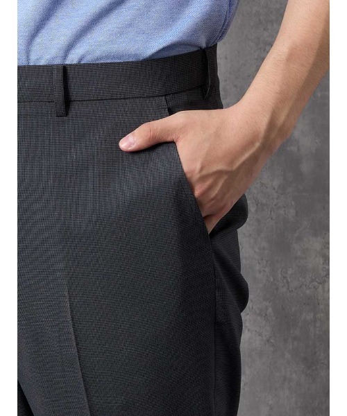 Perfect Suit FActory（パーフェクトスーツファクトリー）の「GOODBIZ　ノータックスラックス　千鳥　グレー/ネイビー（スラックス・メンズ・ネイビー/チャコールグレー・91/85/82/79/76/94/88/73）」の10枚目の写真