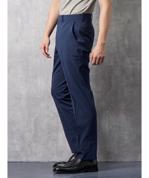 Perfect Suit FActory（パーフェクトスーツファクトリー）の「GOODBIZ　ノータックスラックス　千鳥　グレー/ネイビー（スラックス・メンズ・ネイビー/チャコールグレー・91/85/82/79/76/94/88/73）」の15枚目の写真
