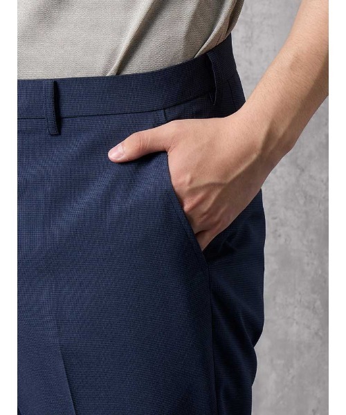 Perfect Suit FActory（パーフェクトスーツファクトリー）の「GOODBIZ　ノータックスラックス　千鳥　グレー/ネイビー（スラックス・メンズ・ネイビー/チャコールグレー・91/85/82/79/76/94/88/73）」の17枚目の写真