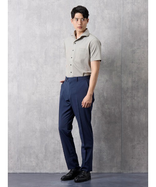 Perfect Suit FActory（パーフェクトスーツファクトリー）の「GOODBIZ　ノータックスラックス　千鳥　グレー/ネイビー（スラックス・メンズ・ネイビー/チャコールグレー・91/85/82/79/76/94/88/73）」の3枚目の写真