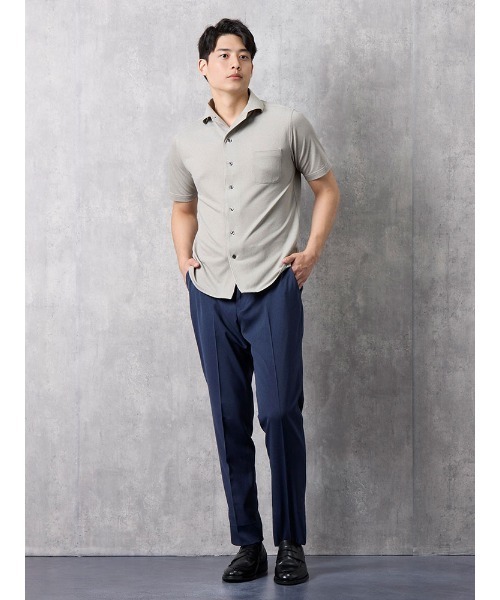 Perfect Suit FActory（パーフェクトスーツファクトリー）の「GOODBIZ　ノータックスラックス　千鳥　グレー/ネイビー（スラックス・メンズ・ネイビー/チャコールグレー・91/85/82/79/76/94/88/73）」の4枚目の写真