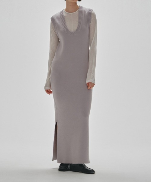 新品未使用 TODAYFUL UneckKnitDress Uネックニットドレス TODAYFUL（トゥデイフル）の「【TODAYFUL/トゥデイフル】Uネックニット