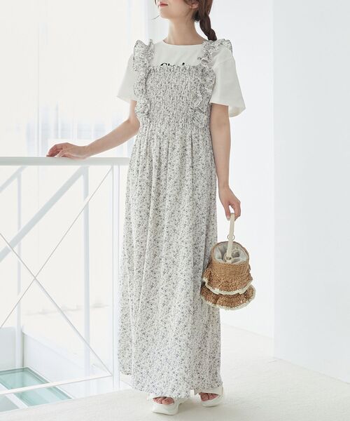 MAJESTIC LEGON（マジェスティックレゴン）の「フリルショルダーレースアップワンピ（ワンピース・レディース・アイボリー/グレー/ブルー系その他2/ブラック系その他/ブラック系その他2・SMALL/MEDIUM/X-SMALL）」の5枚目の写真