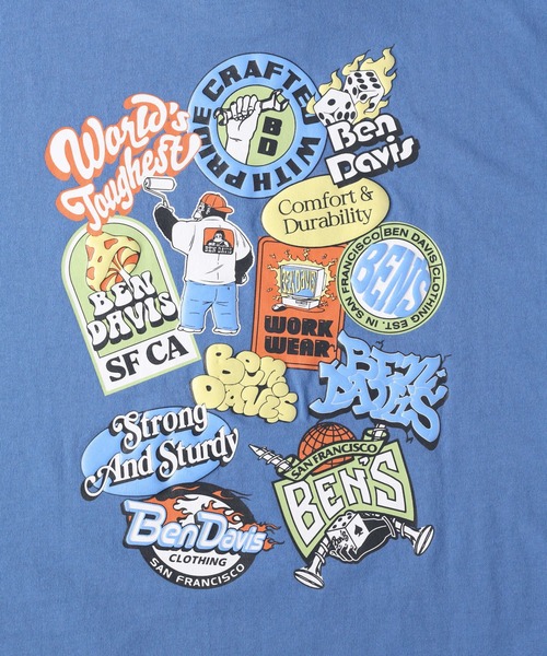 Right-on(ライトオン)の「【BEN DAVIS】発泡 Tシャツ(Tシャツ/カットソー・メンズ・ブルー/ダークグレー/ホワイト・M/L/XL)」の9枚目の写真