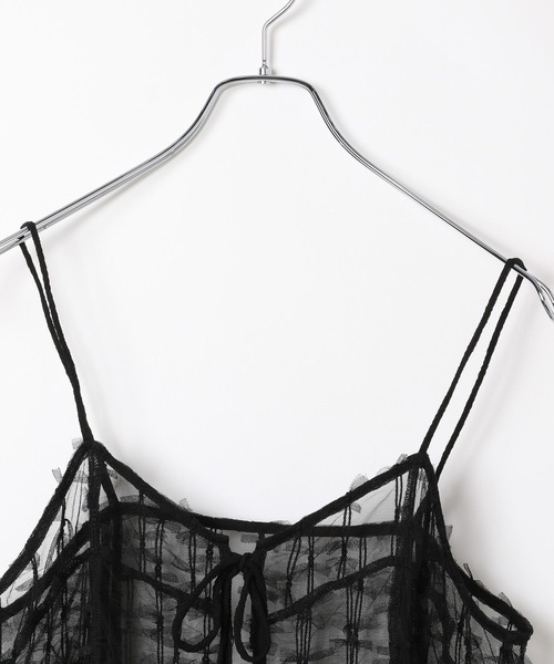 PAGEBOY（ページボーイ）の「チュールリボンキャミワンピース（ワンピース・レディース・ブラック/オフホワイト・FREE）」の18枚目の写真