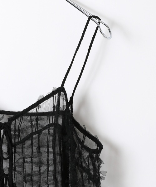 PAGEBOY（ページボーイ）の「チュールリボンキャミワンピース（ワンピース・レディース・ブラック/オフホワイト・FREE）」の19枚目の写真