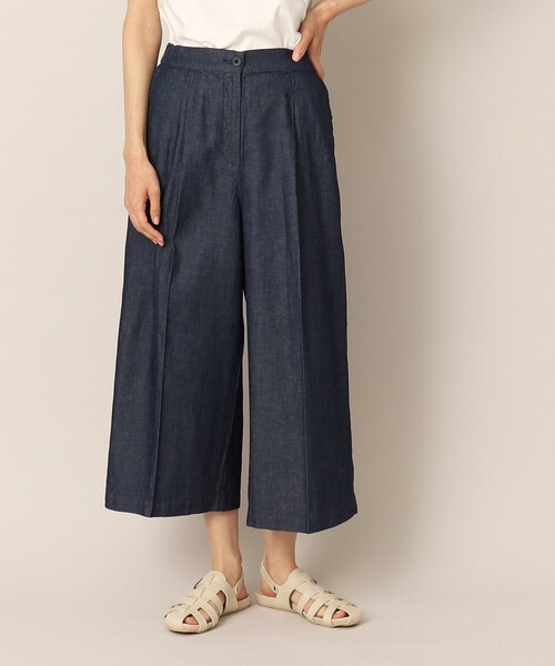 Dessin(デッサン)の「リネンブレンドデニムクロップド丈パンツ(S~L)(デニムパンツ・レディース・ブルー/ネイビー・01/02/03)」の1枚目の写真