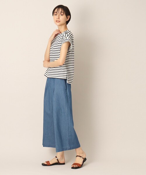 Dessin(デッサン)の「リネンブレンドデニムクロップド丈パンツ(S~L)(デニムパンツ・レディース・ブルー/ネイビー・01/02/03)」の5枚目の写真