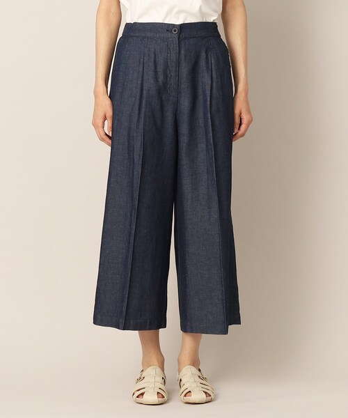 Dessin(デッサン)の「リネンブレンドデニムクロップド丈パンツ(S~L)(デニムパンツ・レディース・ブルー/ネイビー・01/02/03)」の11枚目の写真