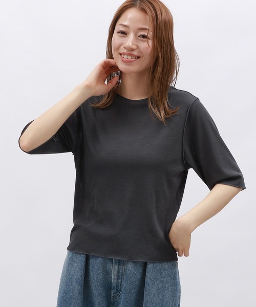 LAKOLE（ラコレ）の「シアーメロウ半袖T / 129237（Tシャツ/カットソー・レディース・ブラック/セージグリーン/チャコール/オフホワイト・SMALL/MEDIUM）」の3枚目の写真