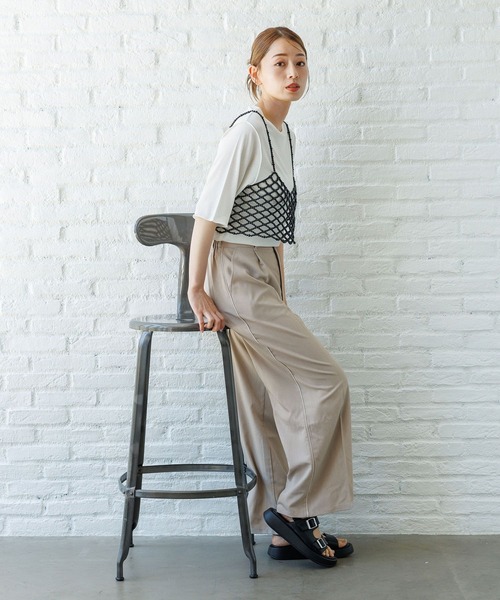 LAKOLE（ラコレ）の「シアーメロウ半袖T / 129237（Tシャツ/カットソー・レディース・ブラック/セージグリーン/チャコール/オフホワイト・SMALL/MEDIUM）」の6枚目の写真