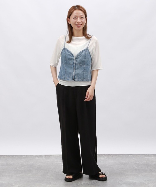 LAKOLE（ラコレ）の「シアーメロウ半袖T / 129237（Tシャツ/カットソー・レディース・ブラック/セージグリーン/チャコール/オフホワイト・SMALL/MEDIUM）」の13枚目の写真