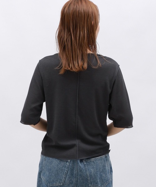 LAKOLE（ラコレ）の「シアーメロウ半袖T / 129237（Tシャツ/カットソー・レディース・ブラック/セージグリーン/チャコール/オフホワイト・SMALL/MEDIUM）」の20枚目の写真