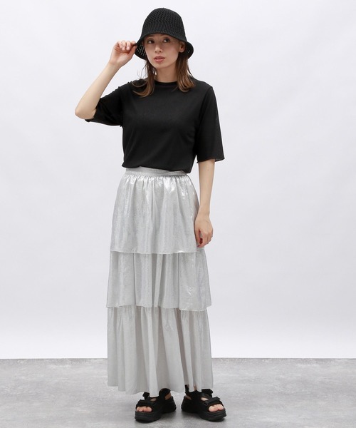 LAKOLE（ラコレ）の「シアーメロウ半袖T / 129237（Tシャツ/カットソー・レディース・ブラック/セージグリーン/チャコール/オフホワイト・SMALL/MEDIUM）」の22枚目の写真