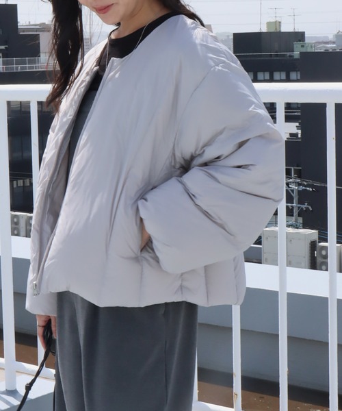 セール】ナイロンショート丈ダウン・フェザージャケット（ダウン