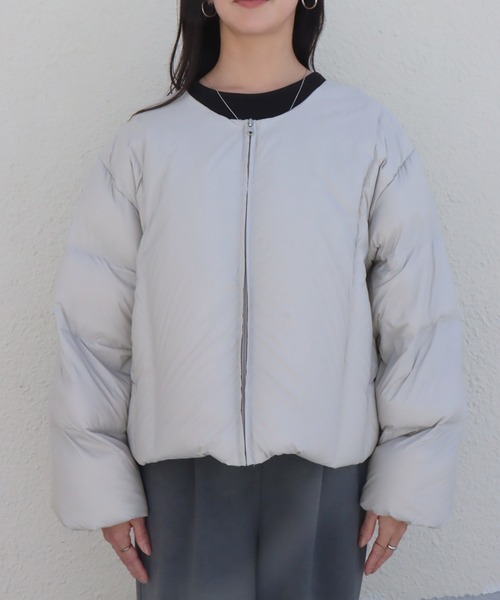 セール】ナイロンショート丈ダウン・フェザージャケット（ダウン