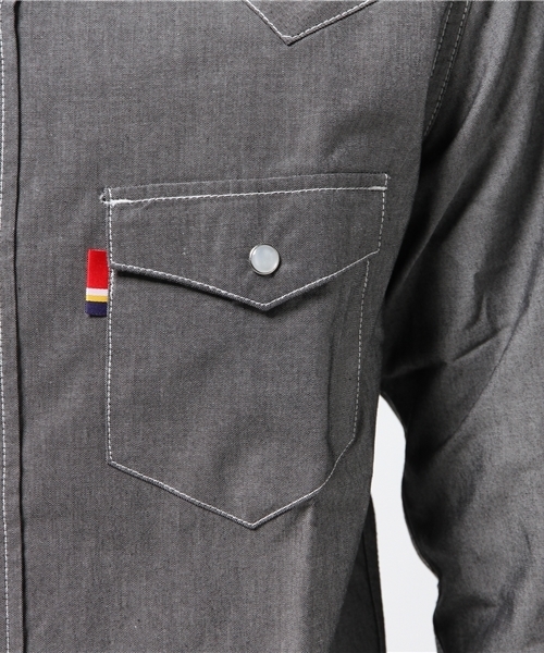 Dickies（ディッキーズ）の「シャンブレー長袖ウエスタンシャツ（シャツ/ブラウス・メンズ・ブルー/ブラック・MEDIUM/LARGE/SMALL/X-LARGE）」の12枚目の写真