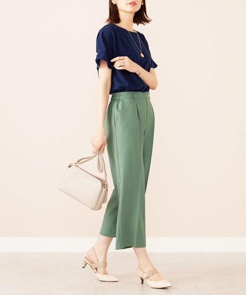 BELLUNA PLUS（ベルーナ）の「ジョーゼット素材袖パールブラウス（シャツ/ブラウス・レディース・ブルーグリーン/グレイッシュベージュ/ピンク/ネイビー・MEDIUM/LARGE/X-LARGE）」の17枚目の写真