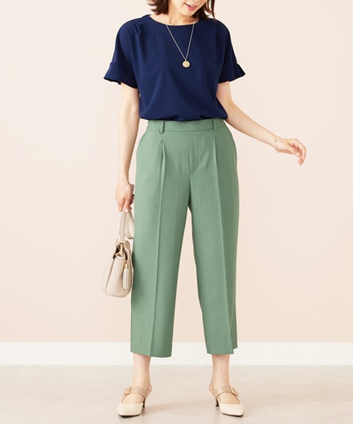 BELLUNA PLUS（ベルーナ）の「ジョーゼット素材袖パールブラウス（シャツ/ブラウス・レディース・ブルーグリーン/グレイッシュベージュ/ピンク/ネイビー・MEDIUM/LARGE/X-LARGE）」の18枚目の写真