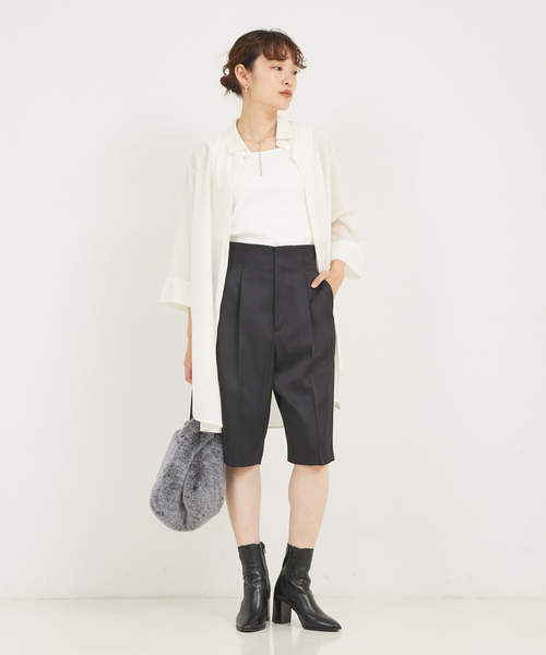 qualite（カリテ）の「シアーボイルロングシャツ（シャツ/ブラウス・レディース・オフホワイト/セージグリーン/チャコールグレー・フリー）」の21枚目の写真