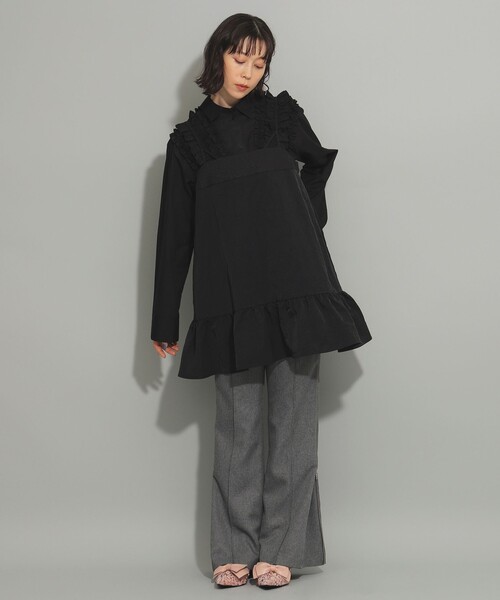 Ray BEAMS(レイビームス)の「タフタ キャミ ミニ ワンピース(ワンピース・レディース・ブラック/ブラウン系その他5・1/0)」の3枚目の写真