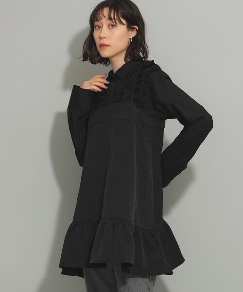 Ray BEAMS(レイビームス)の「タフタ キャミ ミニ ワンピース(ワンピース・レディース・ブラック/ブラウン系その他5・1/0)」の8枚目の写真