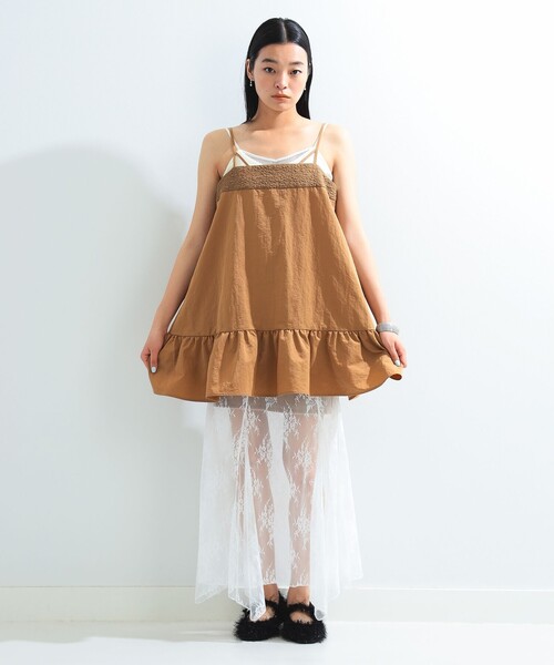 Ray BEAMS(レイビームス)の「タフタ キャミ ミニ ワンピース(ワンピース・レディース・ブラック/ブラウン系その他5・1/0)」の11枚目の写真