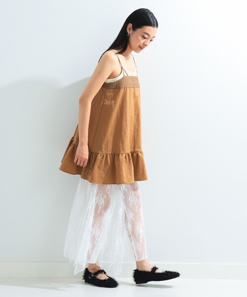 Ray BEAMS(レイビームス)の「タフタ キャミ ミニ ワンピース(ワンピース・レディース・ブラック/ブラウン系その他5・1/0)」の12枚目の写真