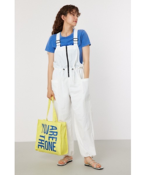 RODEO CROWNS WIDE BOWL（ロデオクラウンズワイドボウル）の「ウエストシャーリング ナイロンサロペット（サロペット/オーバーオール・レディース・アイボリー/ブラック/カーキ・FREE）」の9枚目の写真