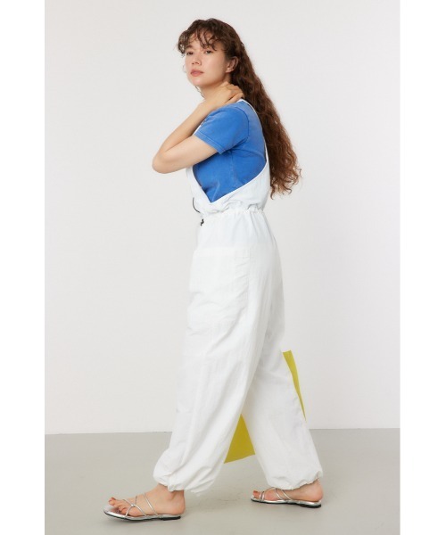 RODEO CROWNS WIDE BOWL（ロデオクラウンズワイドボウル）の「ウエストシャーリング ナイロンサロペット（サロペット/オーバーオール・レディース・アイボリー/ブラック/カーキ・FREE）」の10枚目の写真