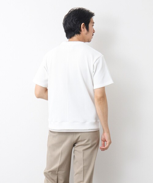 NOLLEY’S（ノーリーズ）の「《吸水速乾/UVカット》フェイクレイヤードワッフルTシャツ（Tシャツ/カットソー・メンズ・ホワイト/ネイビー/ベージュ・S/M/L）」の10枚目の写真