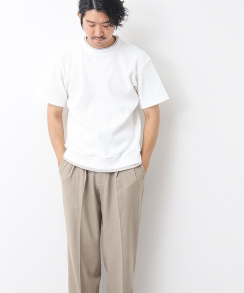 NOLLEY’S（ノーリーズ）の「《吸水速乾/UVカット》フェイクレイヤードワッフルTシャツ（Tシャツ/カットソー・メンズ・ホワイト/ネイビー/ベージュ・S/M/L）」の11枚目の写真