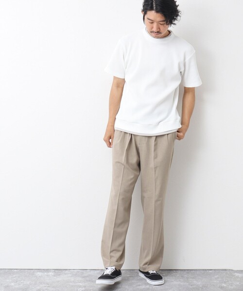 NOLLEY’S（ノーリーズ）の「《吸水速乾/UVカット》フェイクレイヤードワッフルTシャツ（Tシャツ/カットソー・メンズ・ホワイト/ネイビー/ベージュ・S/M/L）」の12枚目の写真