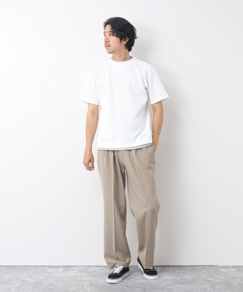 NOLLEY’S（ノーリーズ）の「《吸水速乾/UVカット》フェイクレイヤードワッフルTシャツ（Tシャツ/カットソー・メンズ・ホワイト/ネイビー/ベージュ・S/M/L）」の13枚目の写真