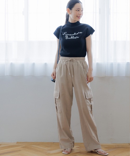 NAVE コットンリネンカルゼ カーゴパンツ NAVE｜【ReNave・セットアップ可/洗える】コットンリネンカルゼ