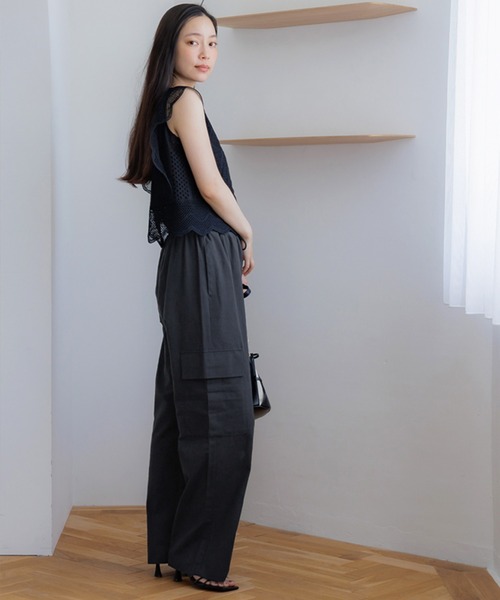 coca（coca）（コカ）の「リネン風コットンカーゴパンツ（カーゴパンツ・レディース・ブラック/カーキ/ピンク/ライトベージュ・L/M）」の11枚目の写真