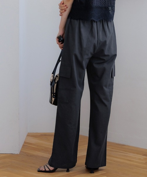 coca（coca）（コカ）の「リネン風コットンカーゴパンツ（カーゴパンツ・レディース・ブラック/カーキ/ピンク/ライトベージュ・L/M）」の12枚目の写真