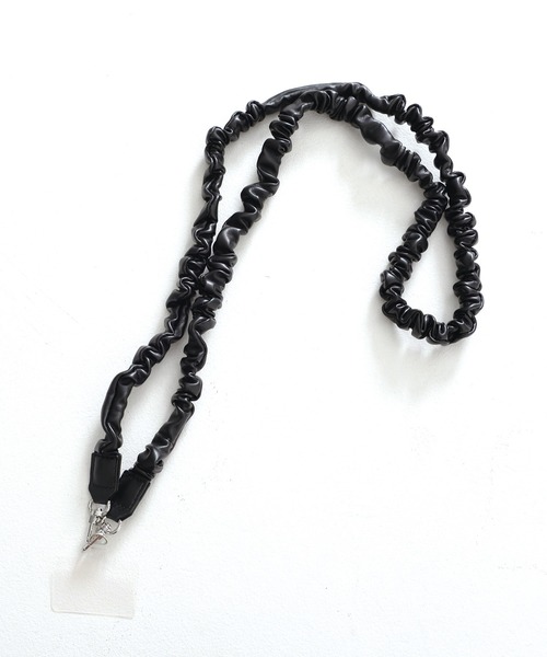 全機種対応】スマホケースに挟むだけ！ ロング レザー風 ギャザー く