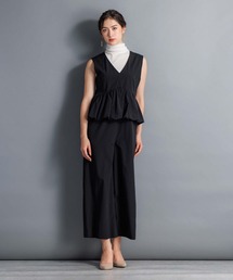 値下げ！新品 ローファッジ 黒 ラッフル衿2WAYオールインワン