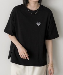ハート刺繍 ワンポイントTシャツ