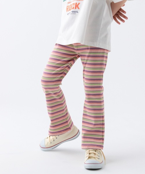 BAYFLOW（ベイフロー）の「[ストレッチ素材] ボーダーフレアパンツ(KIDS)（その他パンツ・キッズ・アイボリー/ネイビー/パープル/ピンク/ブラウン/レッド/ブラック/オフホワイト・110cm/120cm/130cm/140cm/150cm/100cm）」の8枚目の写真