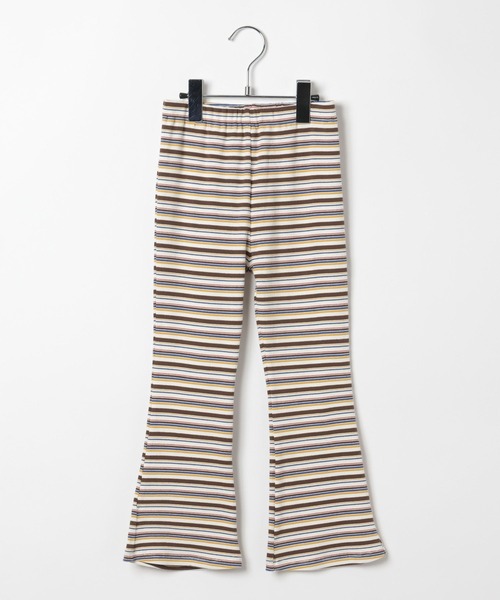 ストレッチ素材] ボーダーフレアパンツ(KIDS)（その他パンツ