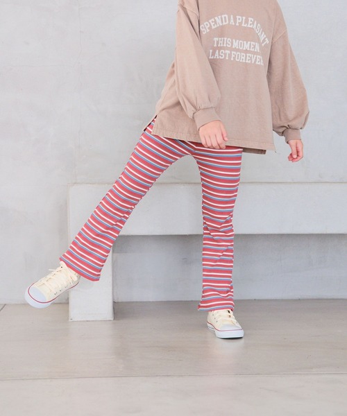 BAYFLOW（ベイフロー）の「[ストレッチ素材] ボーダーフレアパンツ(KIDS)（その他パンツ・キッズ・アイボリー/ネイビー/パープル/ピンク/ブラウン/レッド/ブラック/オフホワイト・110cm/120cm/130cm/140cm/150cm/100cm）」の19枚目の写真