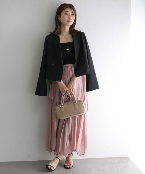 La TOTALITE（ラトータリテ）の「【MILOS/ミロス】スクエアボストンBAG（ボストンバッグ・レディース・ブラック/ベージュ・FREE）」の7枚目の写真