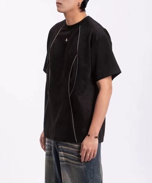 aimoha(アイモハ)の「aimoha outdoorユニセックス スエード 切り替え Tシャツ (SS)(Tシャツ/カットソー・レディース・ブラック/ベージュ・SMALL/MEDIUM/LARGE)」の11枚目の写真