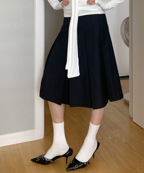 HALEY PESCA（ヘーリーペスカ）の「HALEY PESCA/ダブルウエスト　プリーツミディアムスカート（スカート・レディース・グレー/ブラック・MEDIUM/SMALL/LARGE）」の19枚目の写真