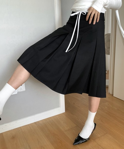 HALEY PESCA（ヘーリーペスカ）の「HALEY PESCA/ダブルウエスト　プリーツミディアムスカート（スカート・レディース・グレー/ブラック・MEDIUM/SMALL/LARGE）」の20枚目の写真