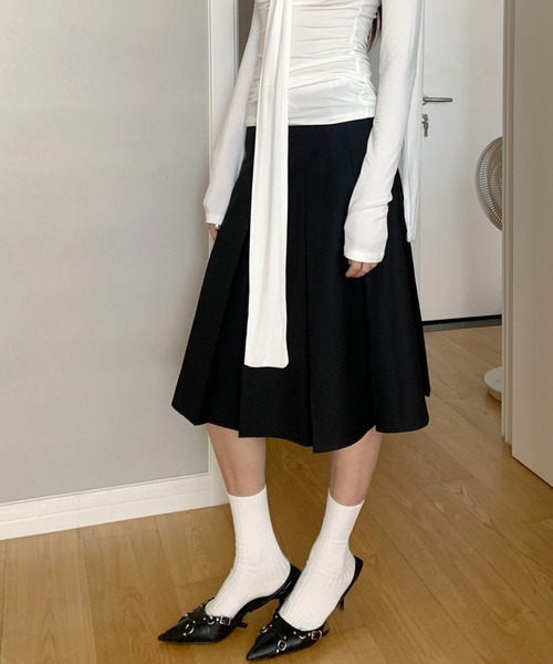 HALEY PESCA（ヘーリーペスカ）の「HALEY PESCA/ダブルウエスト　プリーツミディアムスカート（スカート・レディース・グレー/ブラック・MEDIUM/SMALL/LARGE）」の21枚目の写真