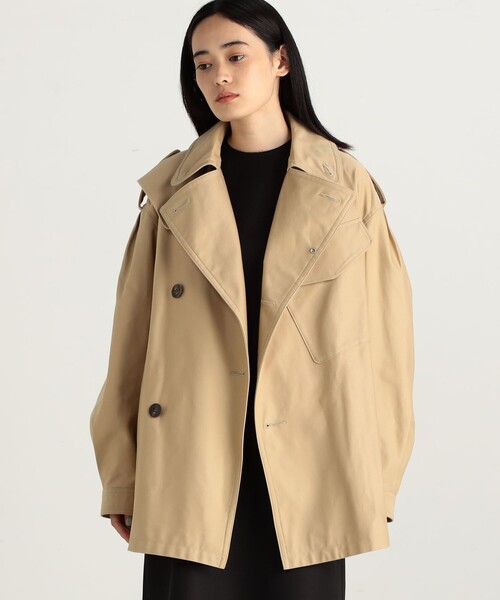 EDITION(エディション)の「コットン ミリタリーコート(ミリタリージャケット・レディース・ブラック/ベージュ・34/36)」の5枚目の写真