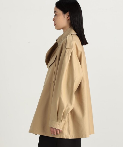 EDITION(エディション)の「コットン ミリタリーコート(ミリタリージャケット・レディース・ブラック/ベージュ・34/36)」の7枚目の写真
